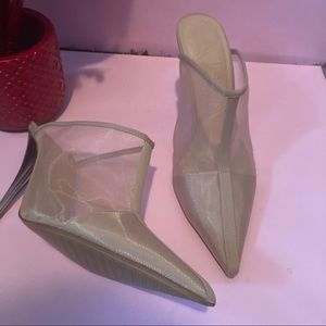 Zara Nude Mesh Mules Size 40